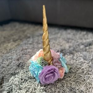 Unicorn Horn & Flower Garland for Horse